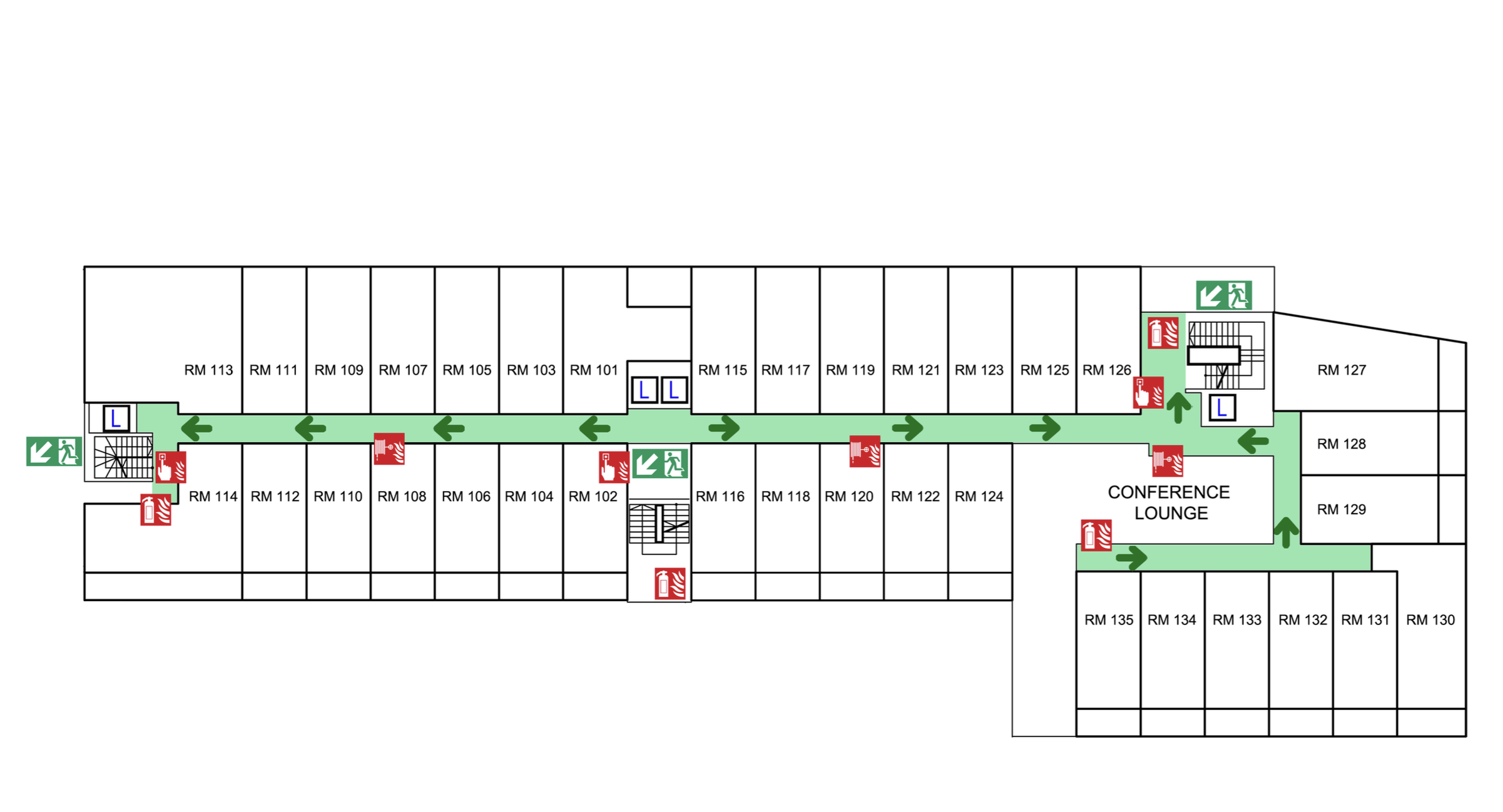 Hotel map, 1st floor