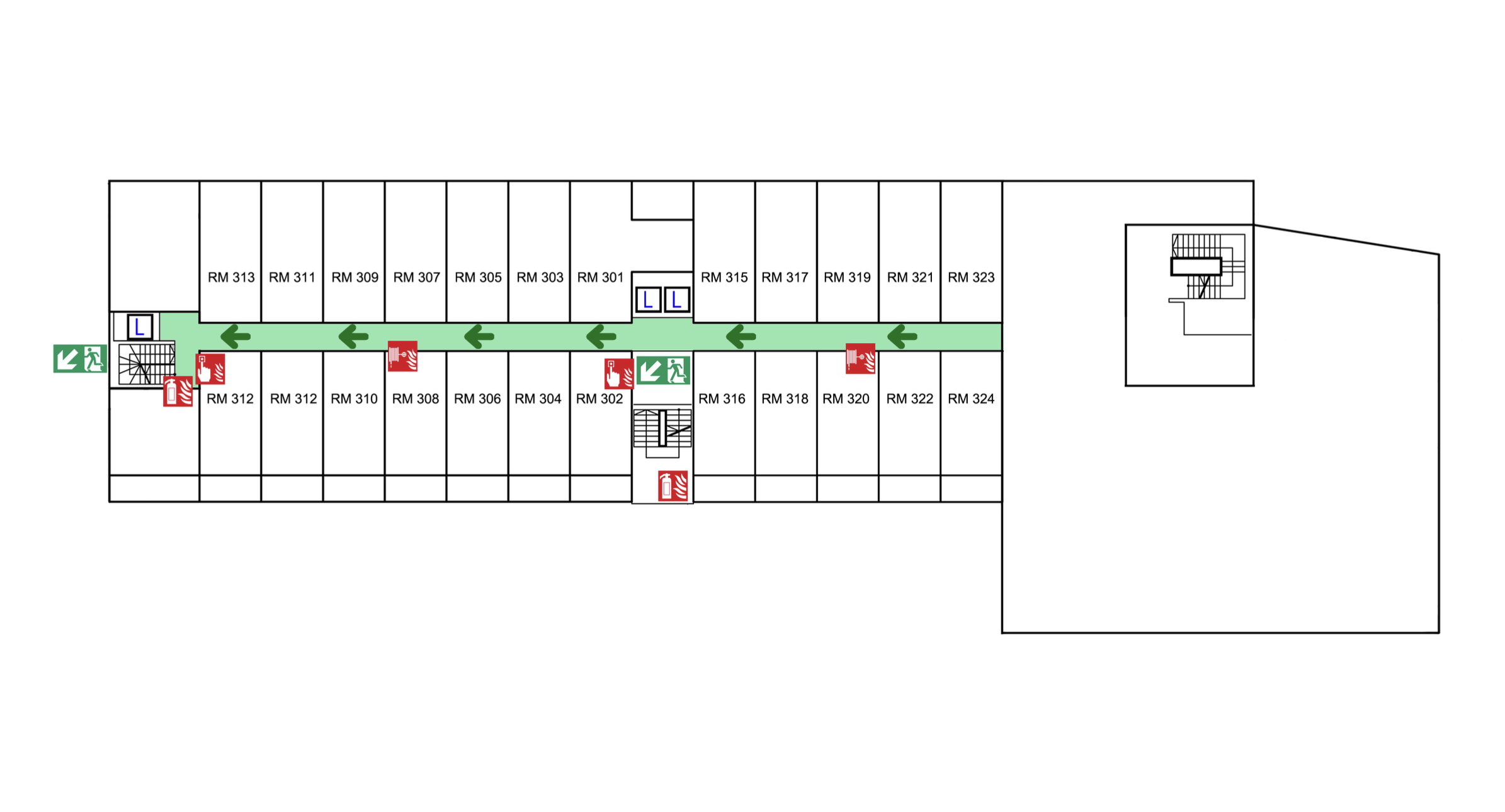 Hotel map, 3rd floor